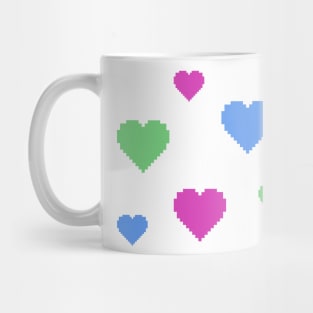 Poly Pride Hearts Pixel Art Mug
